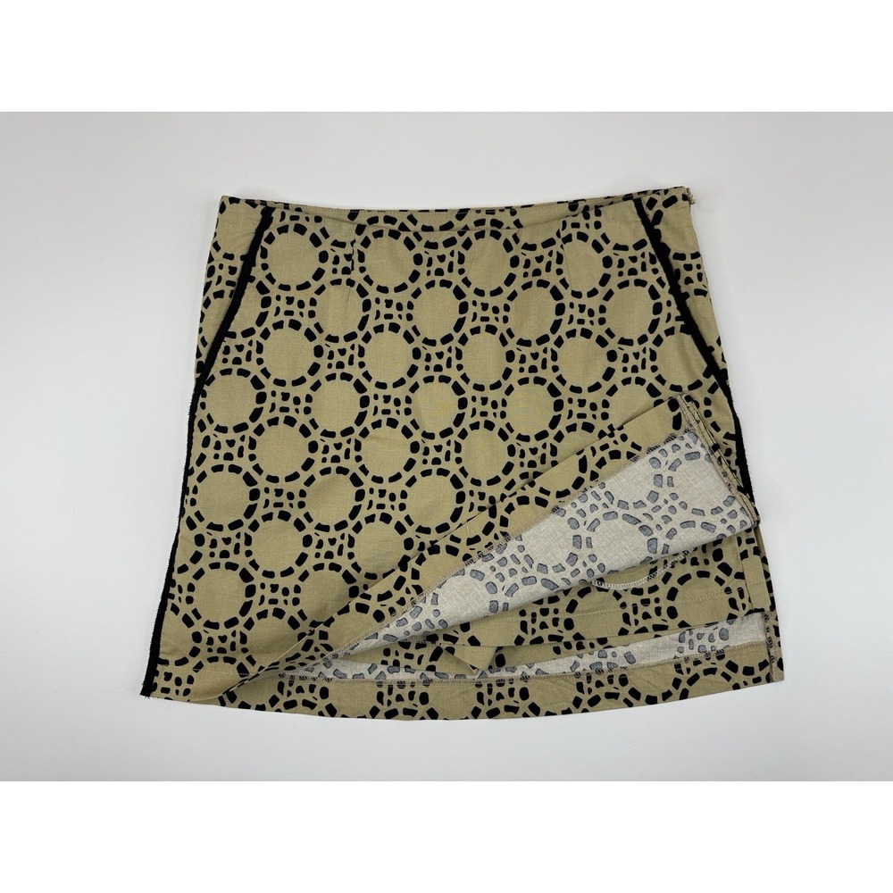 Golftini Women's Golf Skort Size 4 Pockets Zip Closure Shorts Tan Black Pattern